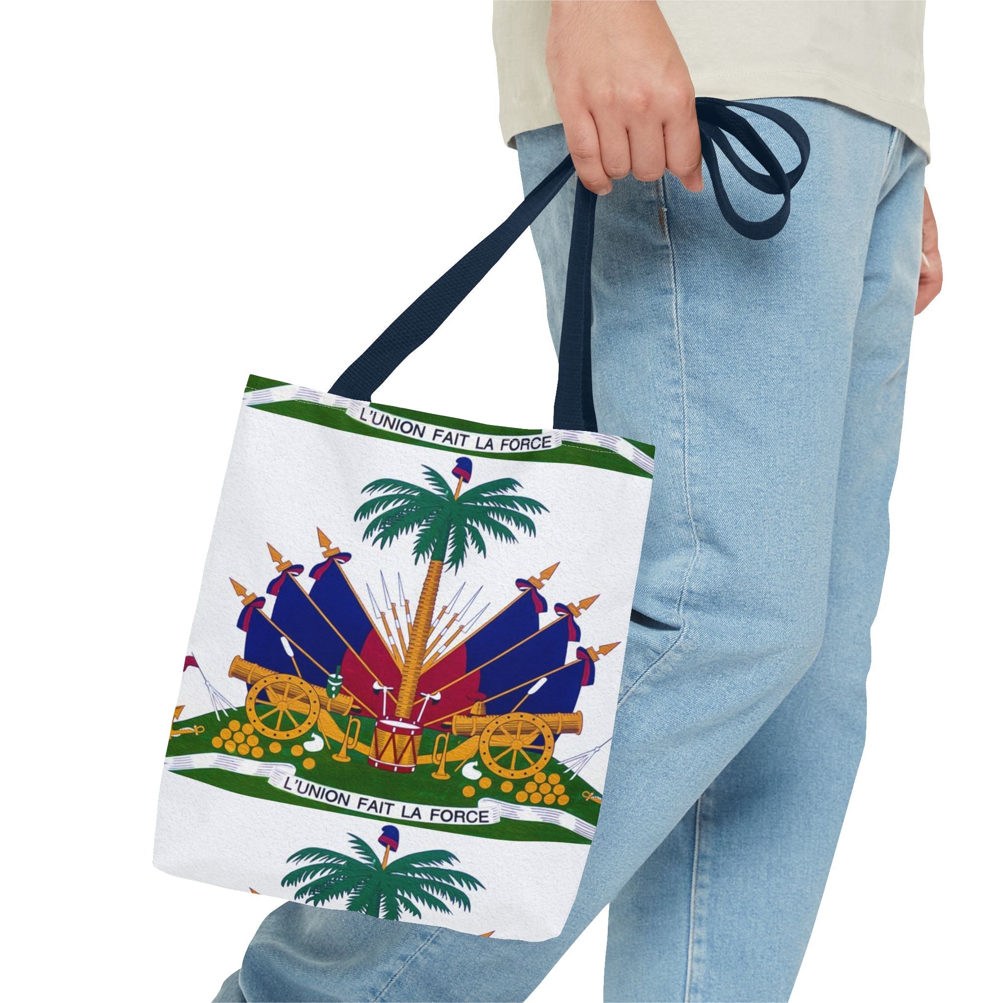 Tote Bag — Black Distressed Text Graphic Tote