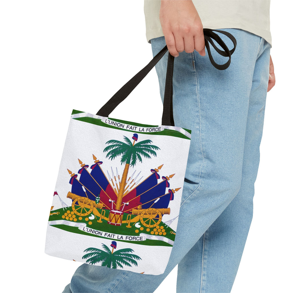 Tote Bag — Black Distressed Text Graphic Tote