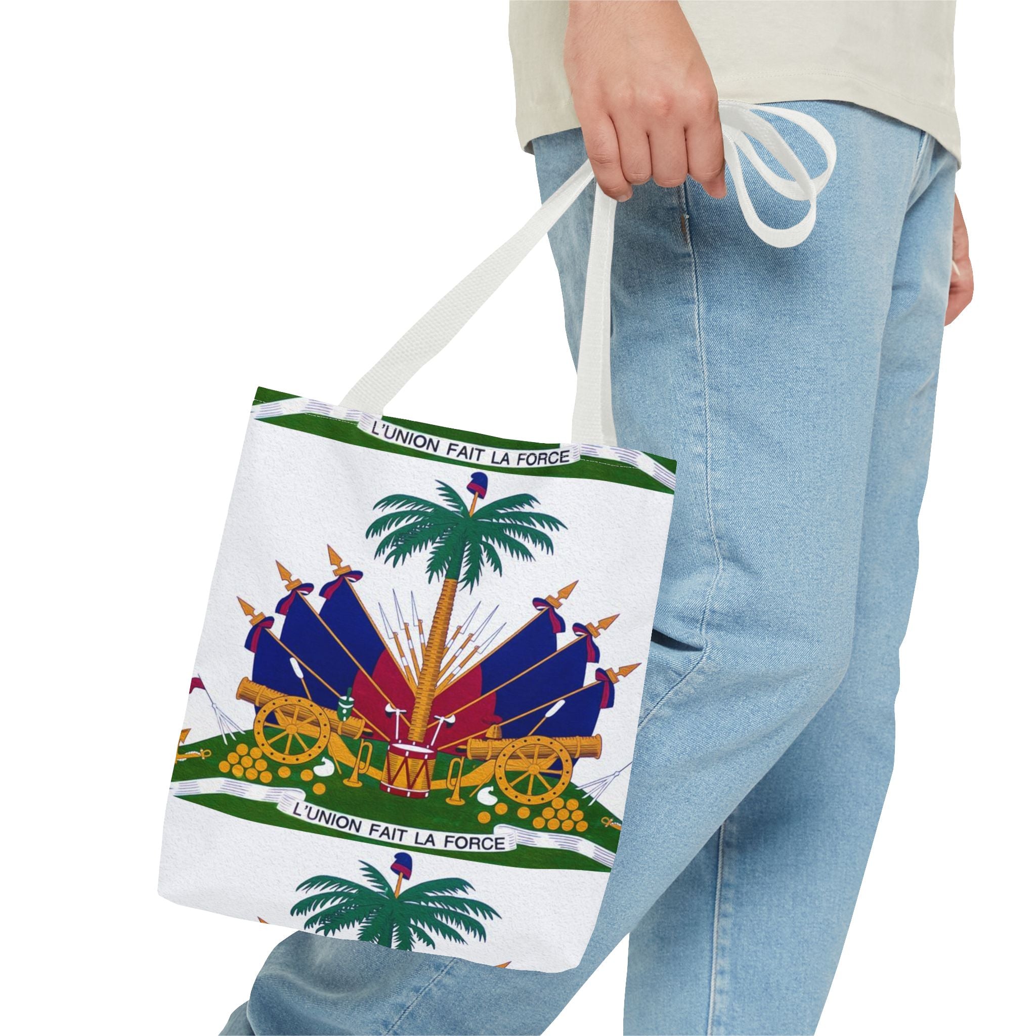 Tote Bag — Black Distressed Text Graphic Tote